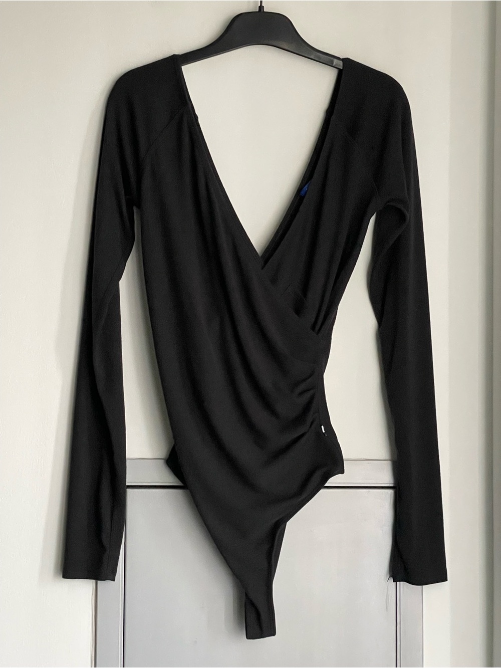 KIT AND ACE Black Long Sleeve Wrap Bodysuit